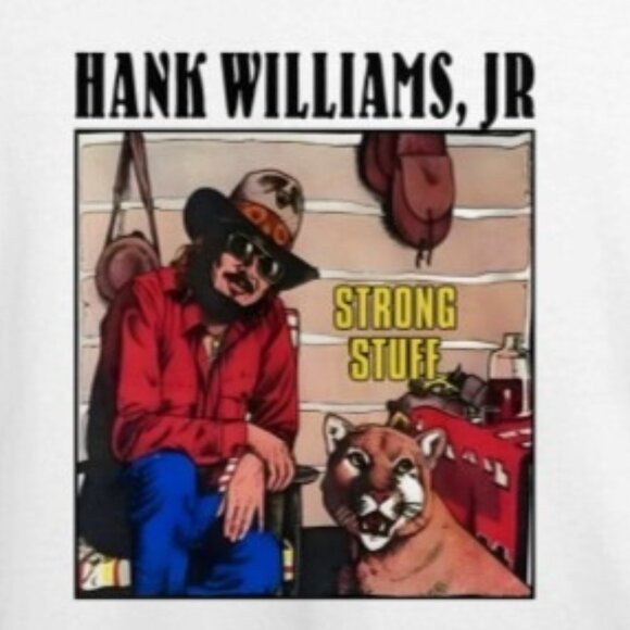 1983 Hank Williams Jr The Bama Band Strong Stuff Tour Graphic T-Shirt 2 Side 05 - Picture 2 of 6